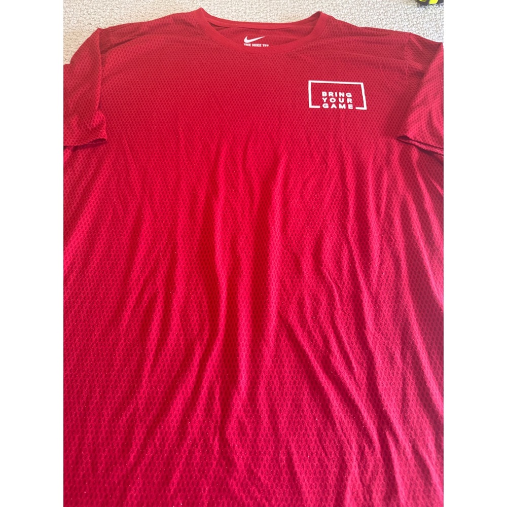 Nike Dri-FIT Bring Your Game Graphic Training Shirt Red Mens Size XL Activewear